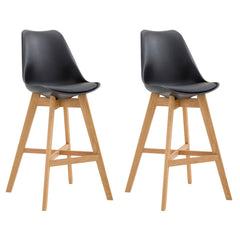 2er Set Barhocker Cannes Kunststoff natura - schwarz