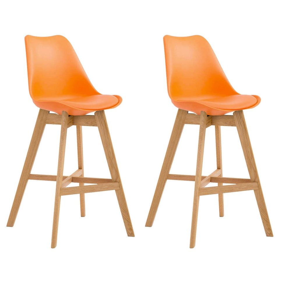 2er Set Barhocker Cannes Kunststoff natura - orange