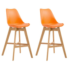 2er Set Barhocker Cannes Kunststoff natura - orange