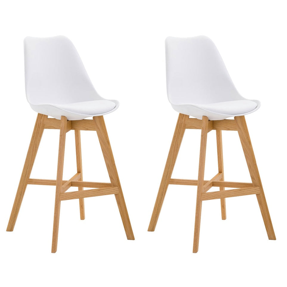 2er Set Barhocker Cannes Kunststoff natura - weiß