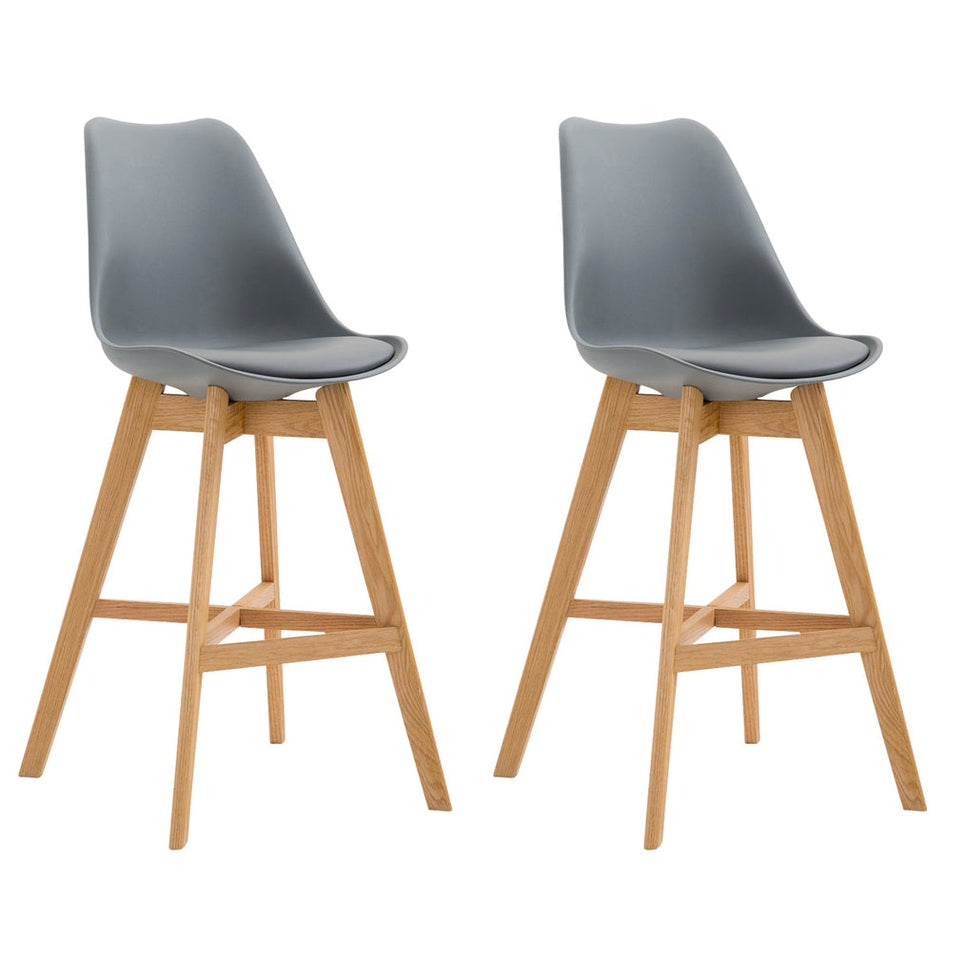2er Set Barhocker Cannes Kunststoff natura - grau
