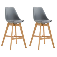 2er Set Barhocker Cannes Kunststoff natura - grau