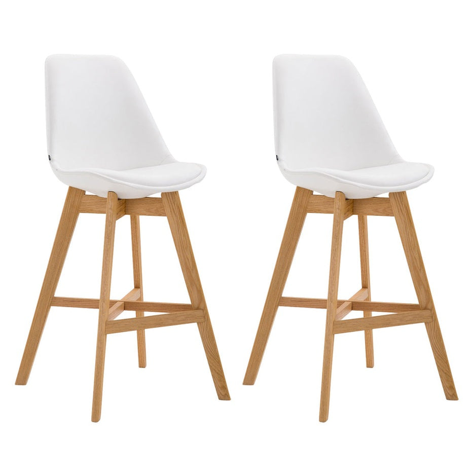 2er Set Barhocker Cannes Kunstleder natura - weiß