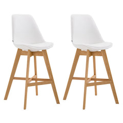 2er Set Barhocker Cannes Kunstleder natura - weiß
