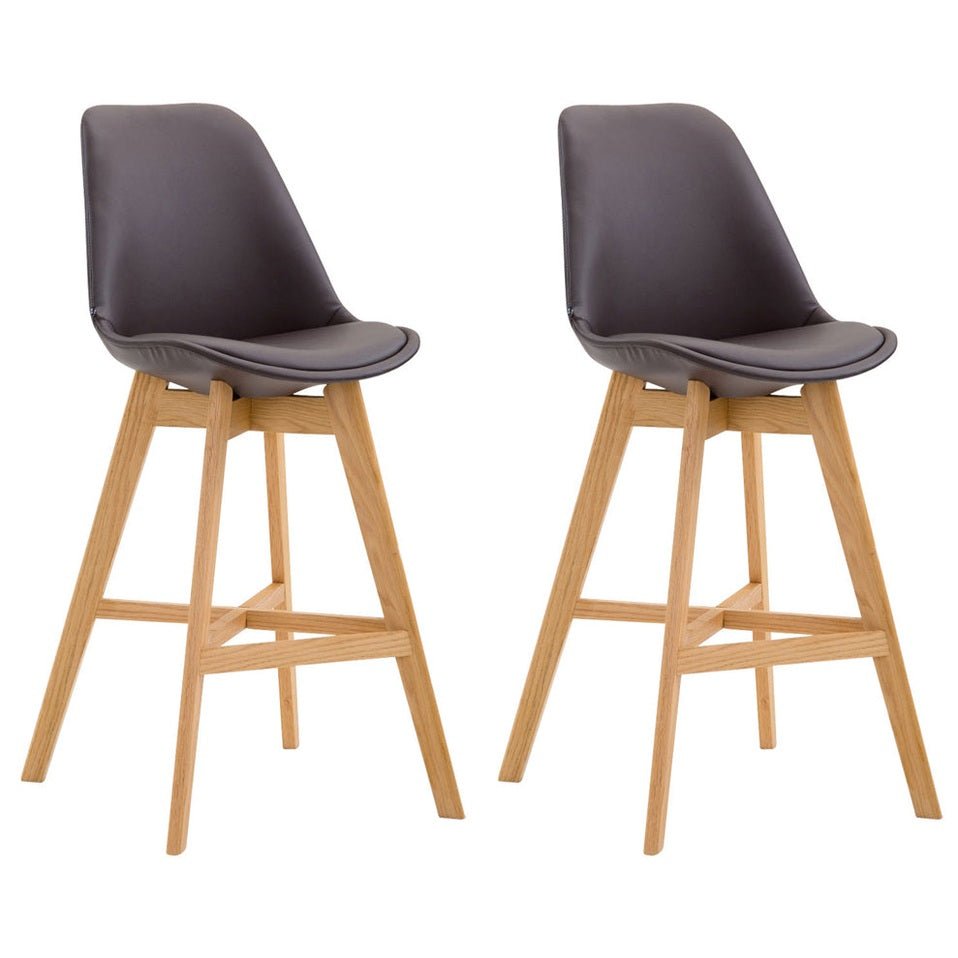 2er Set Barhocker Cannes Kunstleder natura - braun