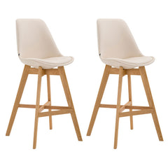 2er Set Barhocker Cannes Kunstleder natura - creme