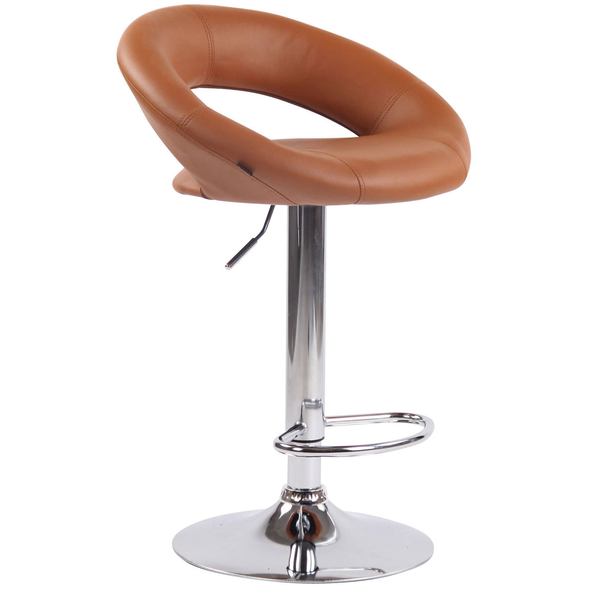 Barhocker Olinda Kunstleder chrom - hellbraun