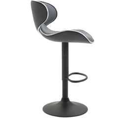 2er Set Barhocker Las Vegas V2 Kunstleder schwarz - grau