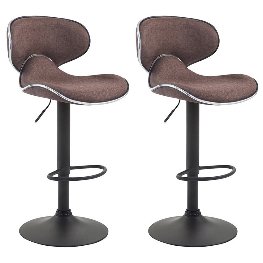 2er Set Barhocker Las Vegas V2 Stoff schwarz - braun