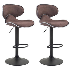 2er Set Barhocker Las Vegas V2 Stoff schwarz - braun