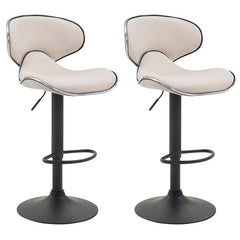 2er Set Barhocker Las Vegas V2 Stoff schwarz - creme