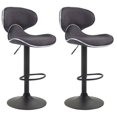 2er Set Barhocker Las Vegas V2 Stoff schwarz - dunkelgrau