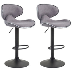 2er Set Barhocker Las Vegas V2 Stoff schwarz - hellgrau