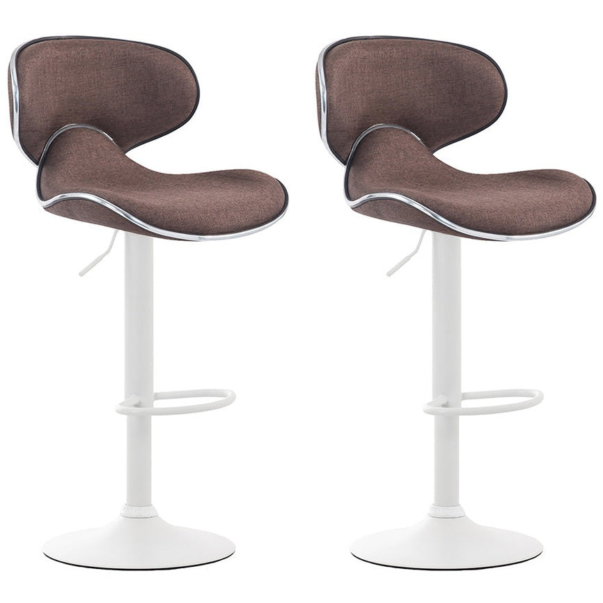 2er Set Barhocker Las Vegas V2 Stoff weiß - braun