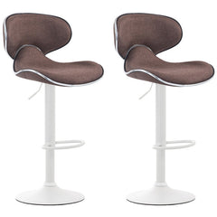 2er Set Barhocker Las Vegas V2 Stoff weiß - braun