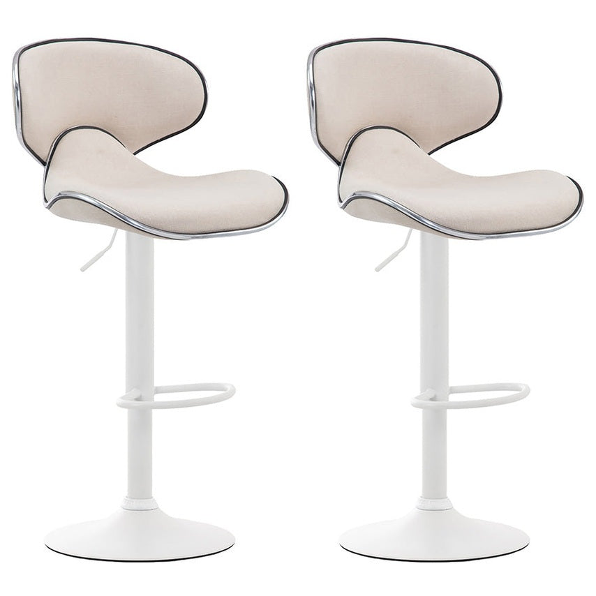 2er Set Barhocker Las Vegas V2 Stoff weiß - creme