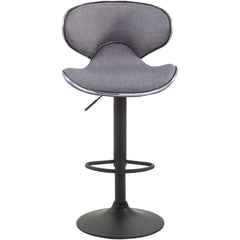2er Set Barhocker Las Vegas V2 Stoff schwarz - hellgrau