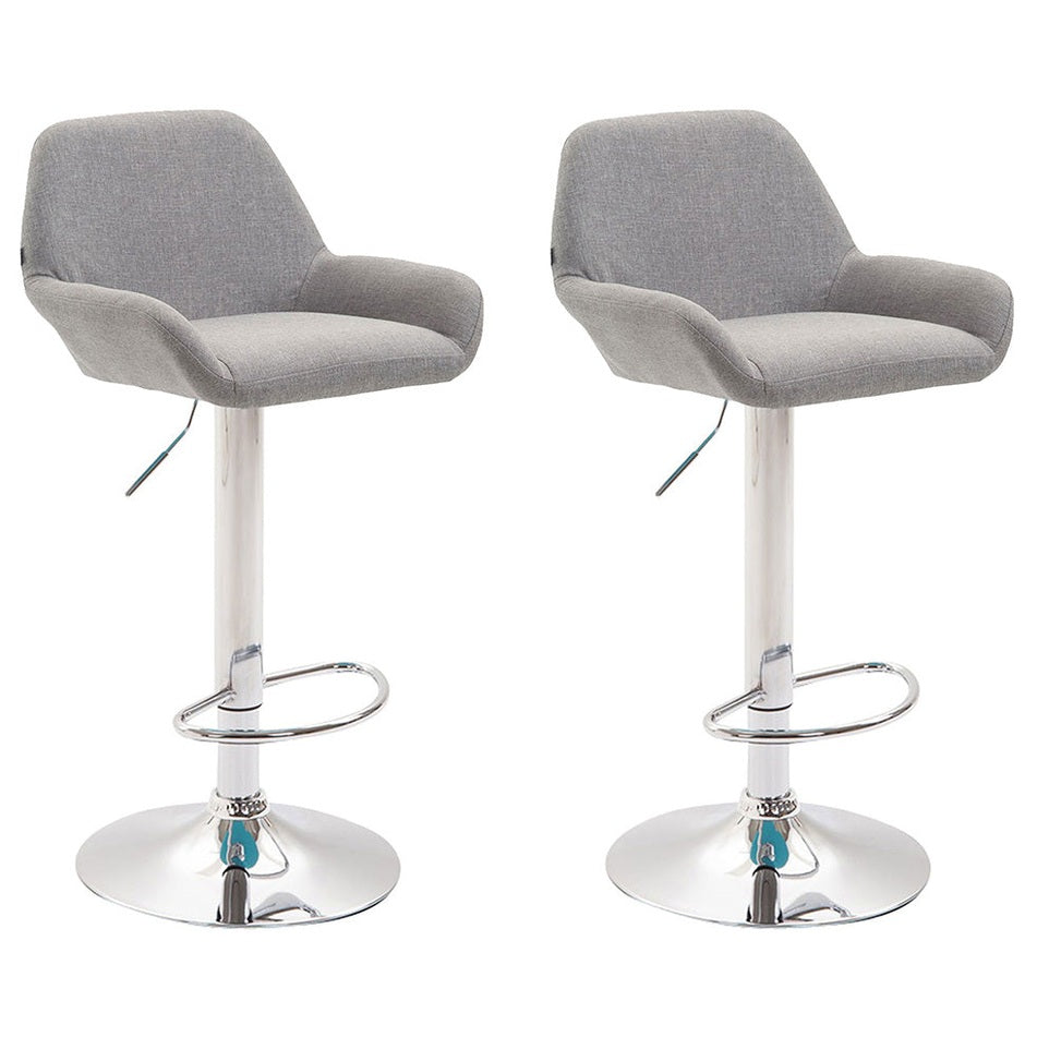 2er Set Barhocker Braga Stoff chrom - grau