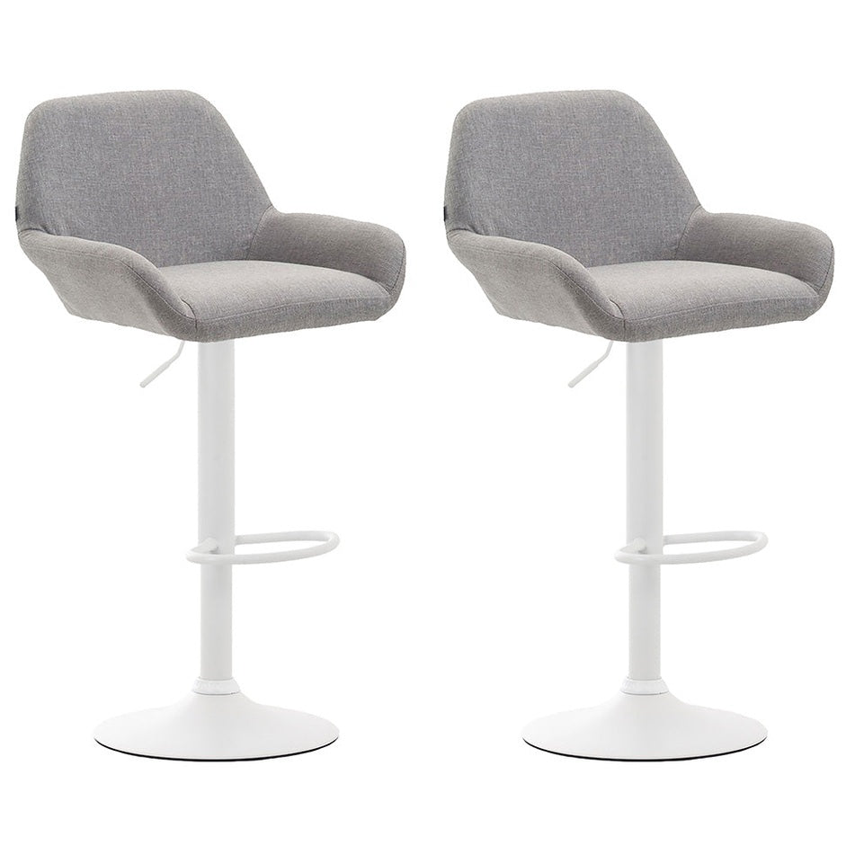 2er Set Barhocker Braga Stoff weiß - grau