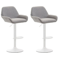 2er Set Barhocker Braga Stoff weiß - grau