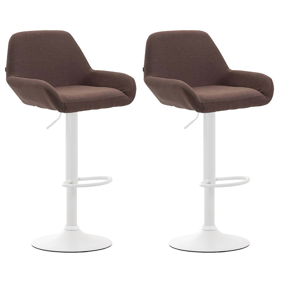 2er Set Barhocker Braga Stoff weiß - braun