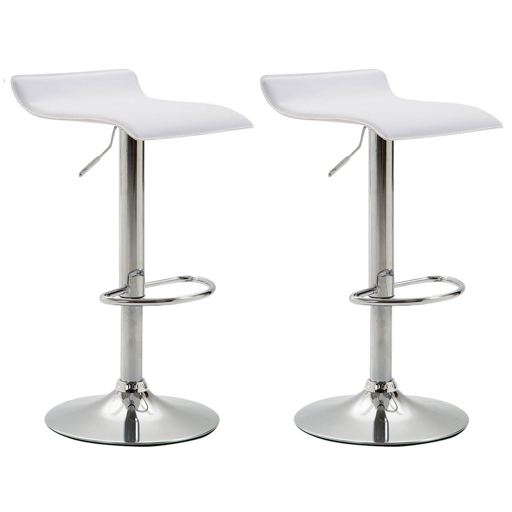 2er Set Barhocker Dyn V2 Kunstleder chrom - weiß