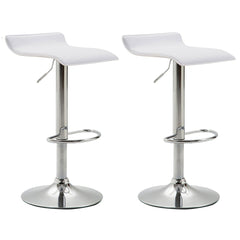 2er Set Barhocker Dyn V2 Kunstleder chrom - weiß