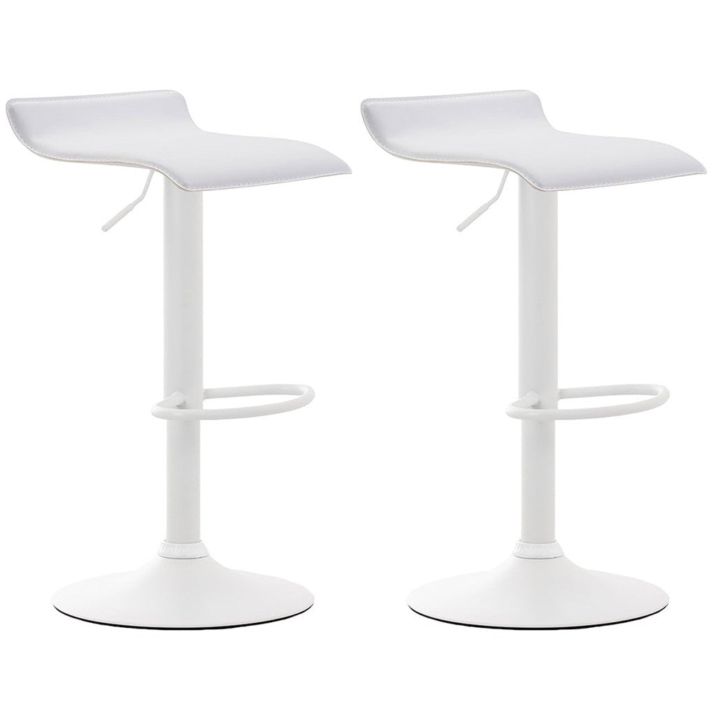 2er Set Barhocker Dyn V2 Kunstleder weiß - weiß