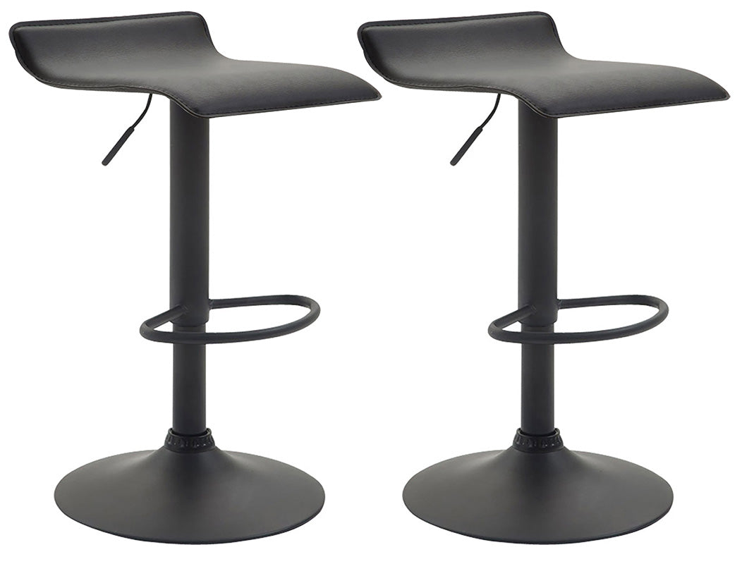 2er Set Barhocker Dyn V2 Kunstleder schwarz - schwarz