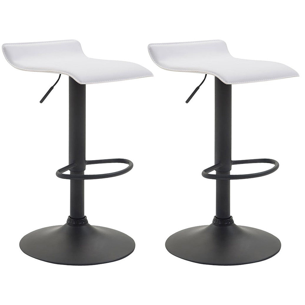 2er Set Barhocker Dyn V2 Kunstleder schwarz - weiß