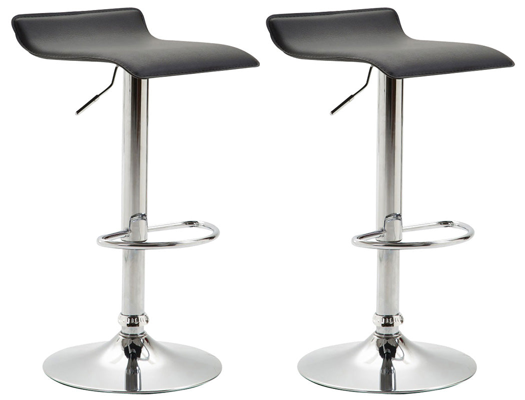 2er Set Barhocker Dyn V2 Kunstleder chrom - schwarz