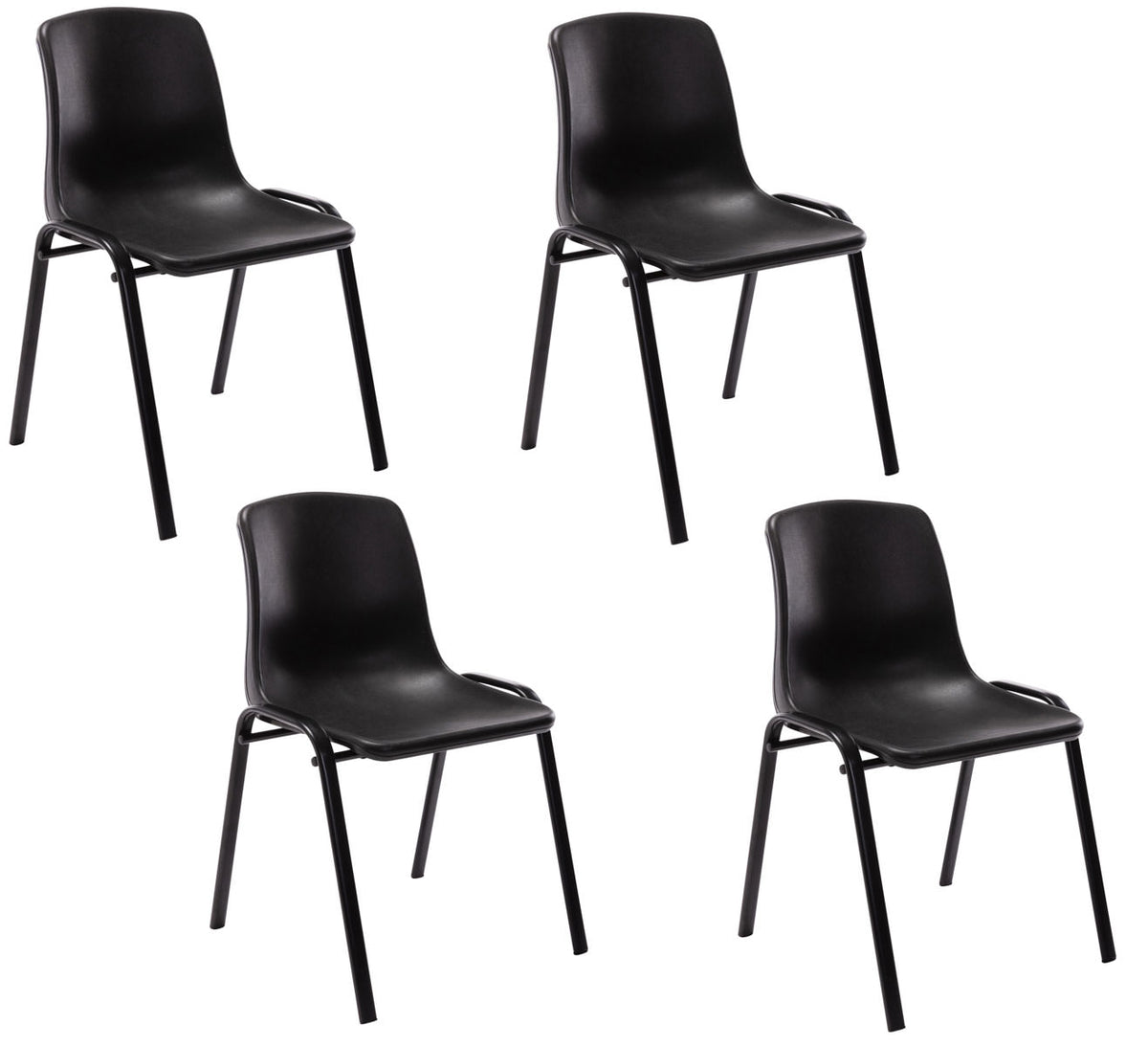 4er Set Stapelstuhl Nowra Kunststoff - schwarz