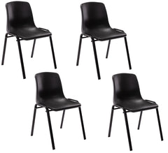 4er Set Stapelstuhl Nowra Kunststoff - schwarz