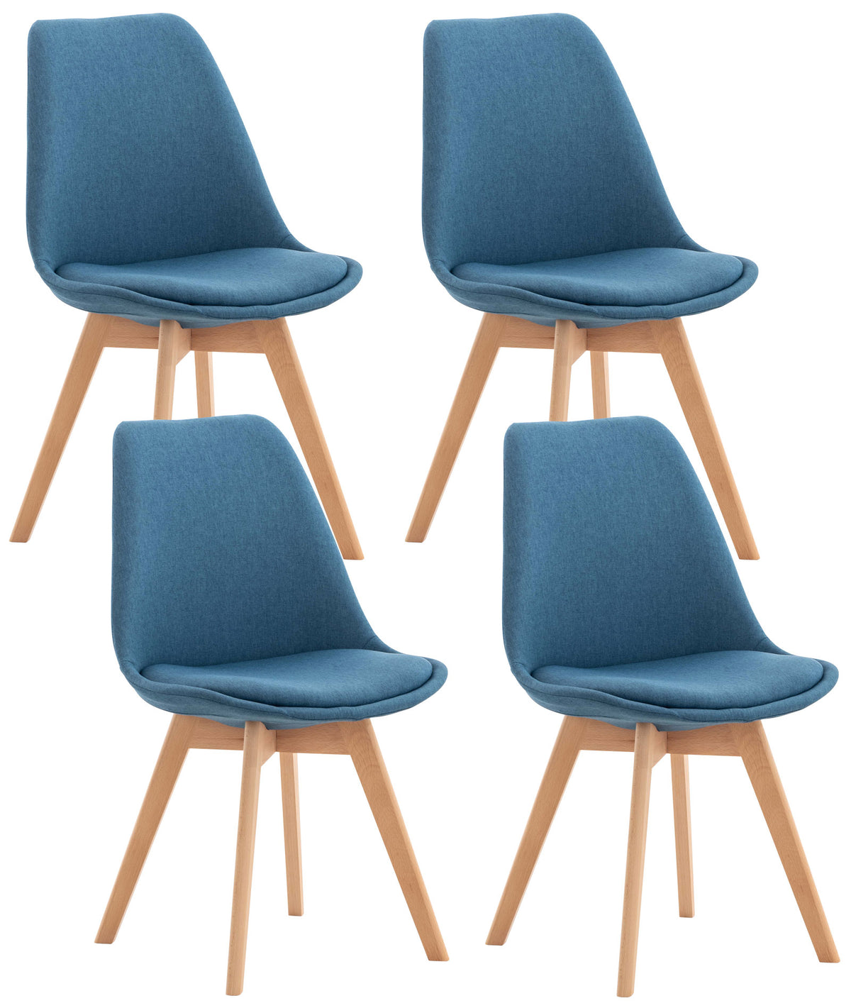 4er Set Stuhl Linares Stoff - blau