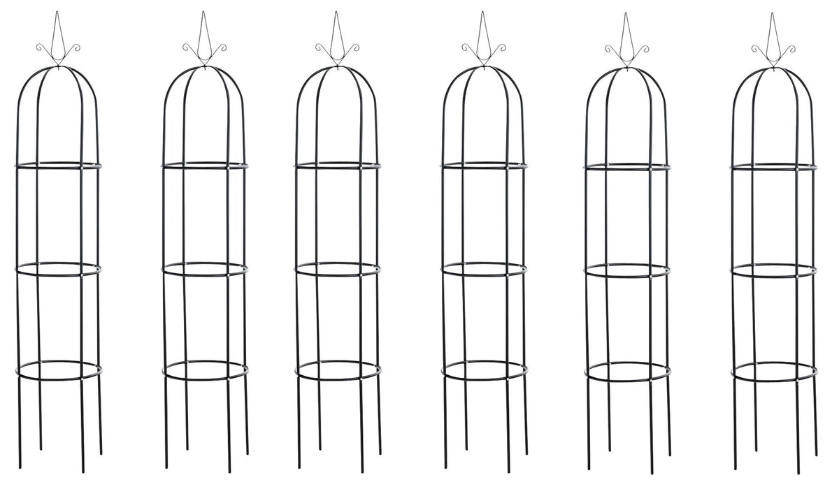 6er Set Rosensäule Romantika - schwarz