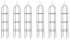 6er Set Rosensäule Romantika - schwarz