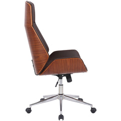 Bürostuhl Varel Kunstleder - walnuss/braun