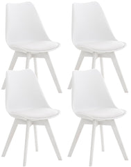 4er Set Stuhl Linares Kunststoff - weiß/weiß