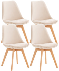 4er Set Stuhl Linares Samt - beige