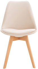 4er Set Stuhl Linares Samt - beige