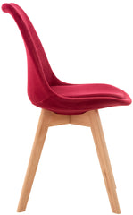 4er Set Stuhl Linares Samt - rot