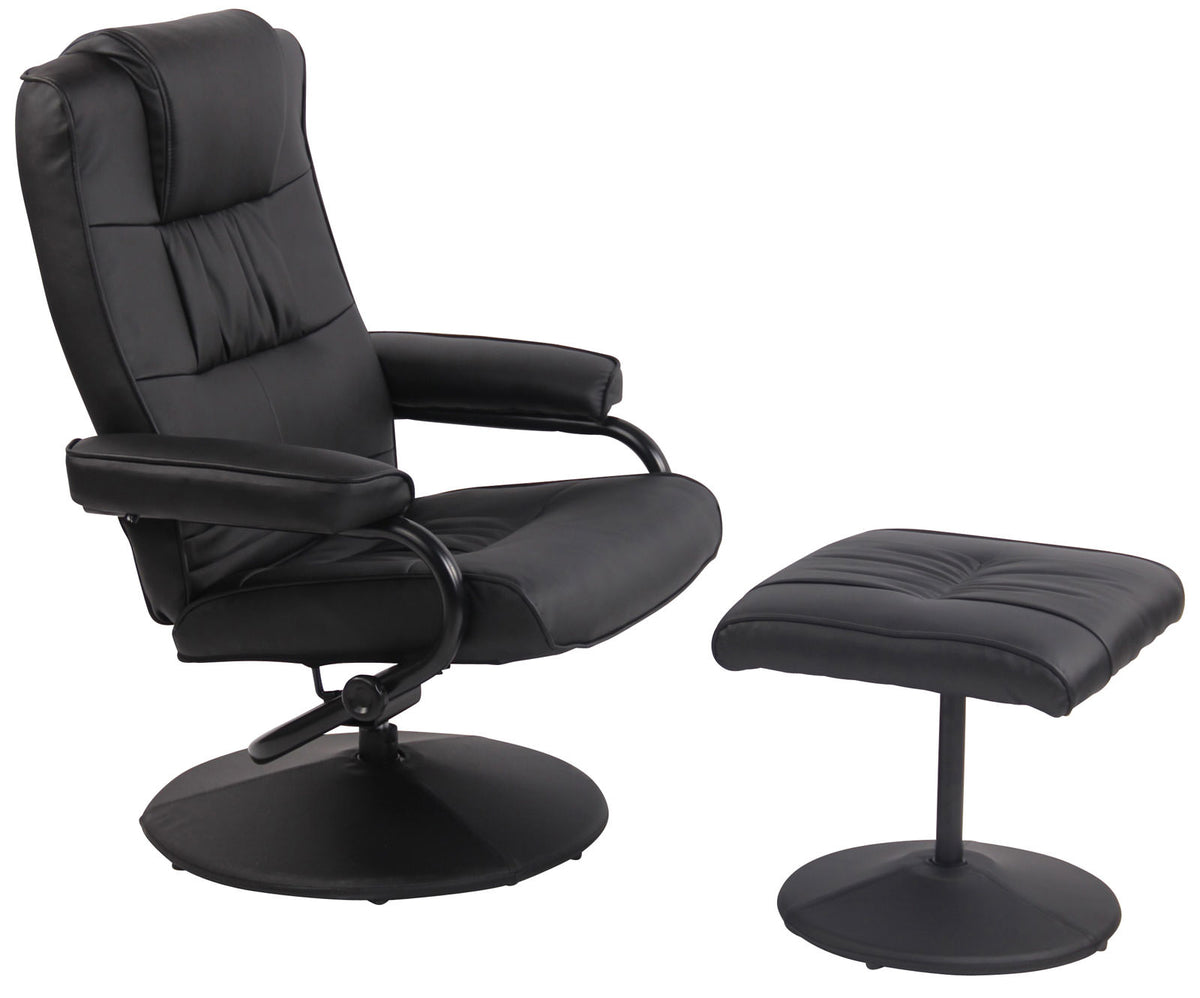 Sessel Ennis mit Fußhocker - schwarz