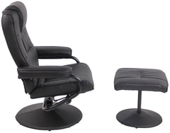 Sessel Ennis mit Fußhocker - schwarz