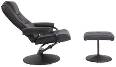 Sessel Ennis mit Fußhocker - schwarz