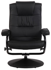 Sessel Ennis mit Fußhocker - schwarz