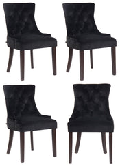 4er Set Esszimmerstühle Aberdeen Samt antik - schwarz