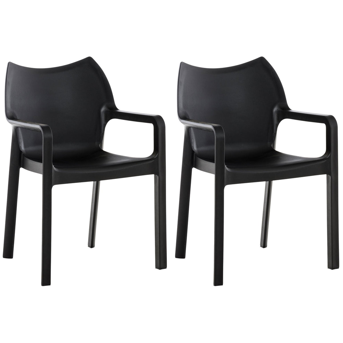 2er SET Stapelstuhl DIVA - schwarz - InfinityMarket