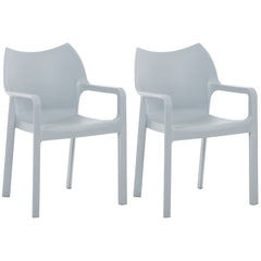 2er SET Stapelstuhl DIVA - hellgrau - InfinityMarket