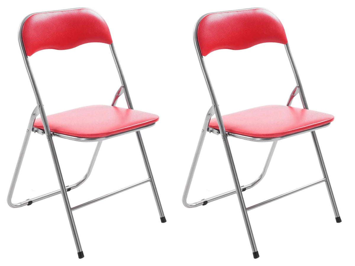 2er Set Klappstuhl Felix - rot/silber by Dropshipping-Europe – Möbel