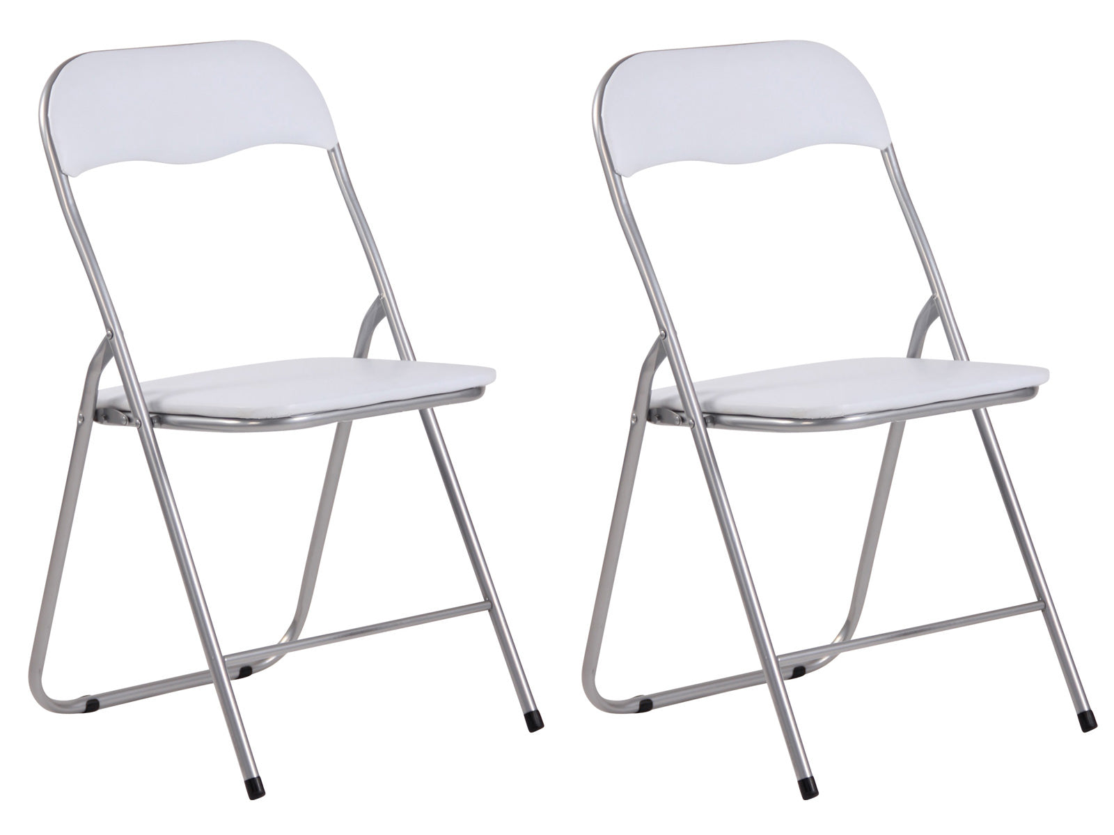 2er Set Klappstuhl Felix - weiß/silber by Dropshipping-Europe – Möbel